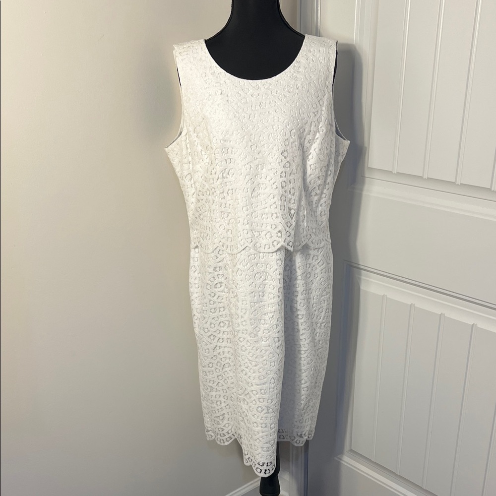 ANTONIO MELANI White Textured Midi Dress